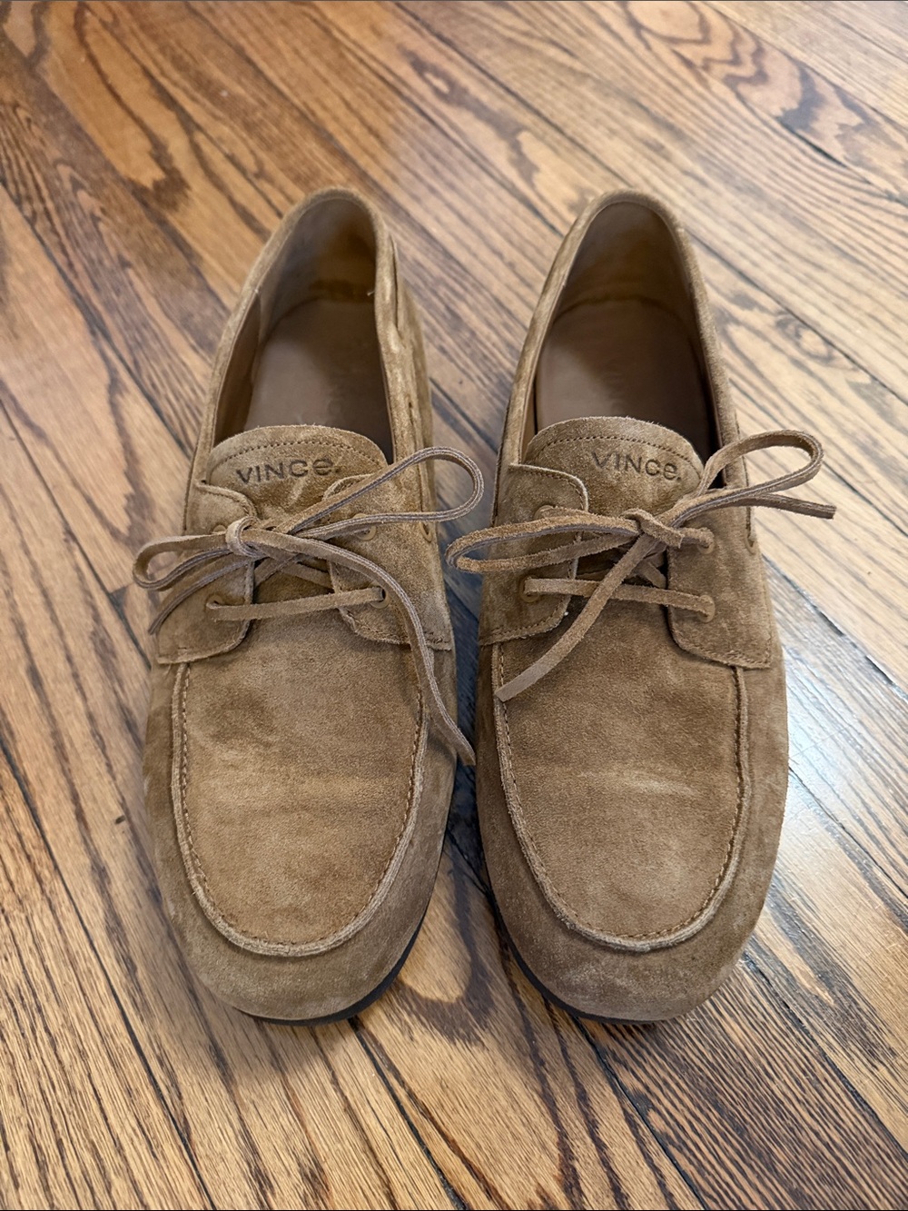 Vince Men's Suede Lace-Up Loafers in Tan